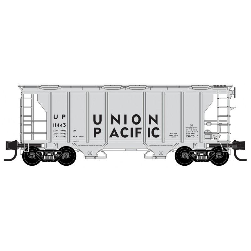 N Scale Micro-Trains MTL 09500031 UP Union Pacific 2-Bay PS-2 Hopper #11443