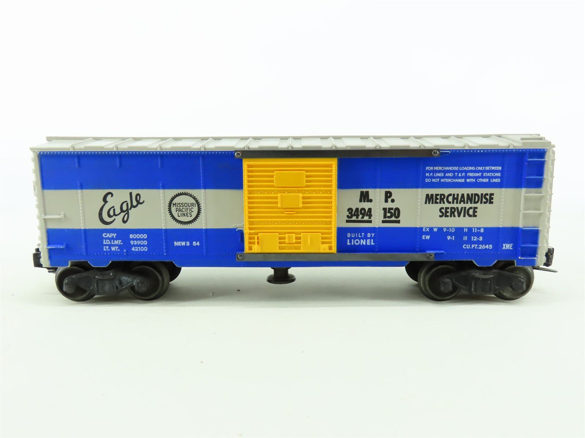 O Gauge 3-Rail Lionel 3494-150 MP MoPac &quot;Eagle&quot; Operating Box Car #3494150