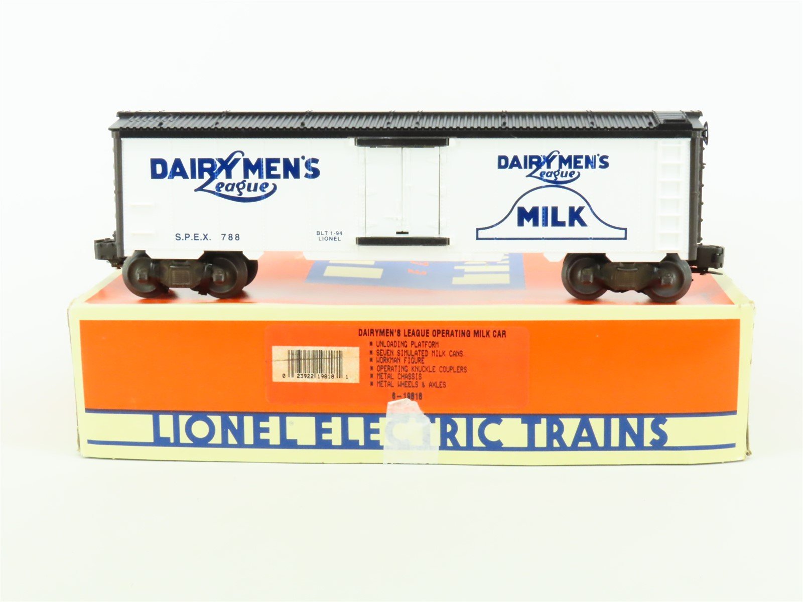 O Gauge 3-Rail Lionel 6-19818 SPEX Dairymen's League Operating Milk Car #788
