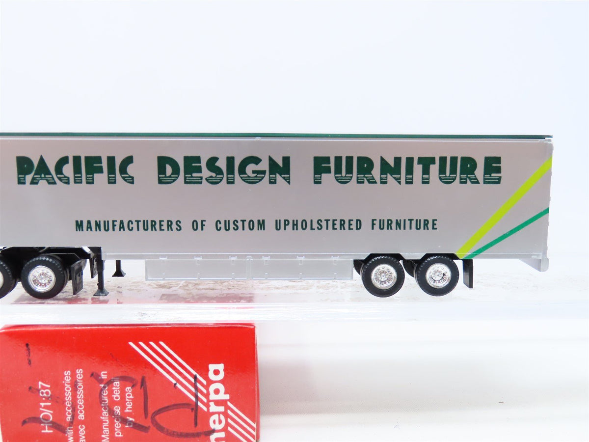 HO 1/87 Scale Herpa/Promotex Pacific Design Furniture Mack Semi Tractor Trailer