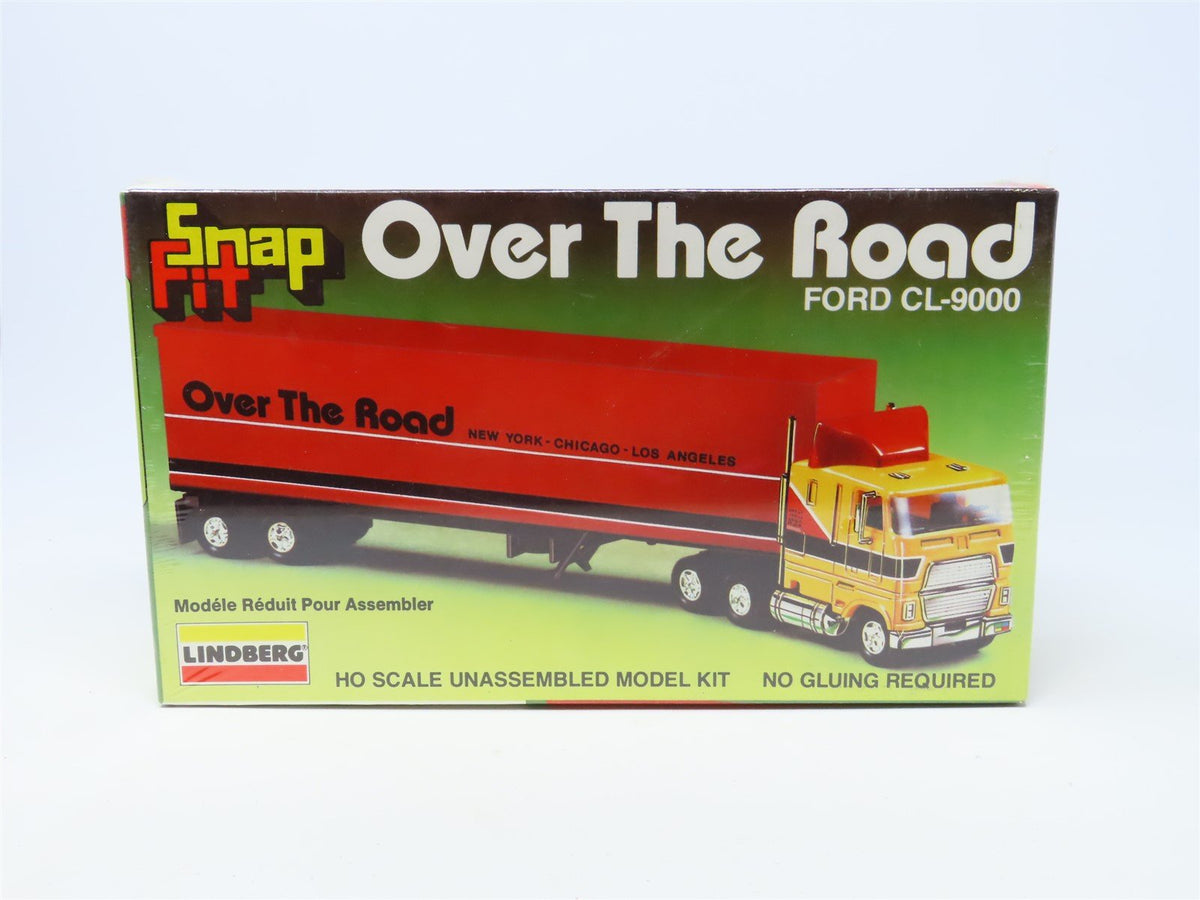 HO 1/87 Scale Lindberg Kit #1047 Ford CL-9000 &quot;Over The Road&quot; Tractor Trailer