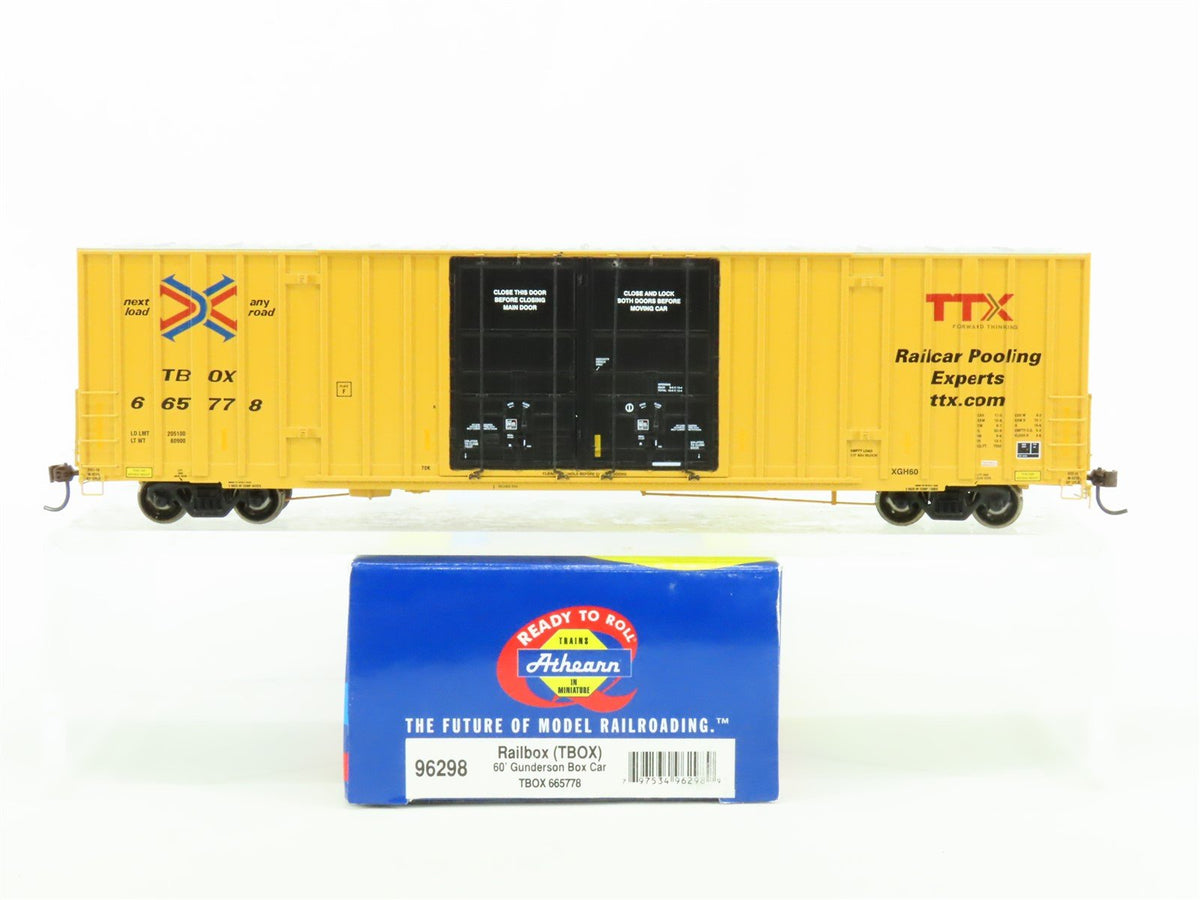 HO Scale Athearn 96298 TBOX Railbox 60&#39; Gunderson Steel Box Car #665778