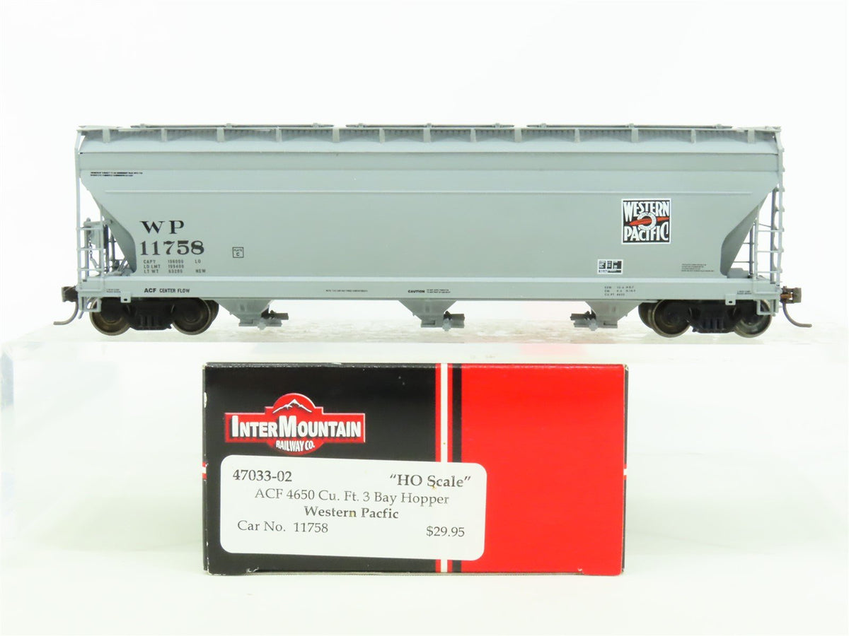 HO Scale InterMountain 47033-02 WP Western Pacific 3-Bay Covered Hopper #11758