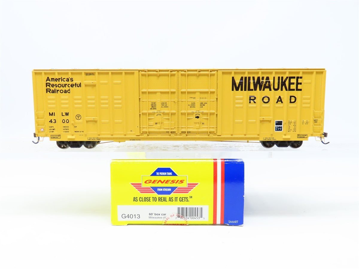 HO Scale Athearn Genesis G4013 MILW Milwaukee Road 60&#39; Steel Box Car #4300