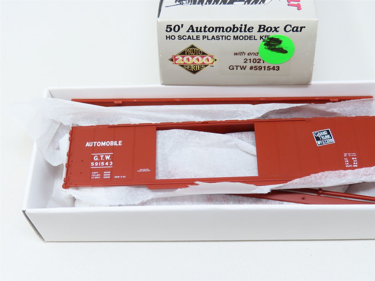 HO Scale Proto 2000 Kit 21021 GTW Grand Trunk Western 50&#39; Steel Box Car #591543