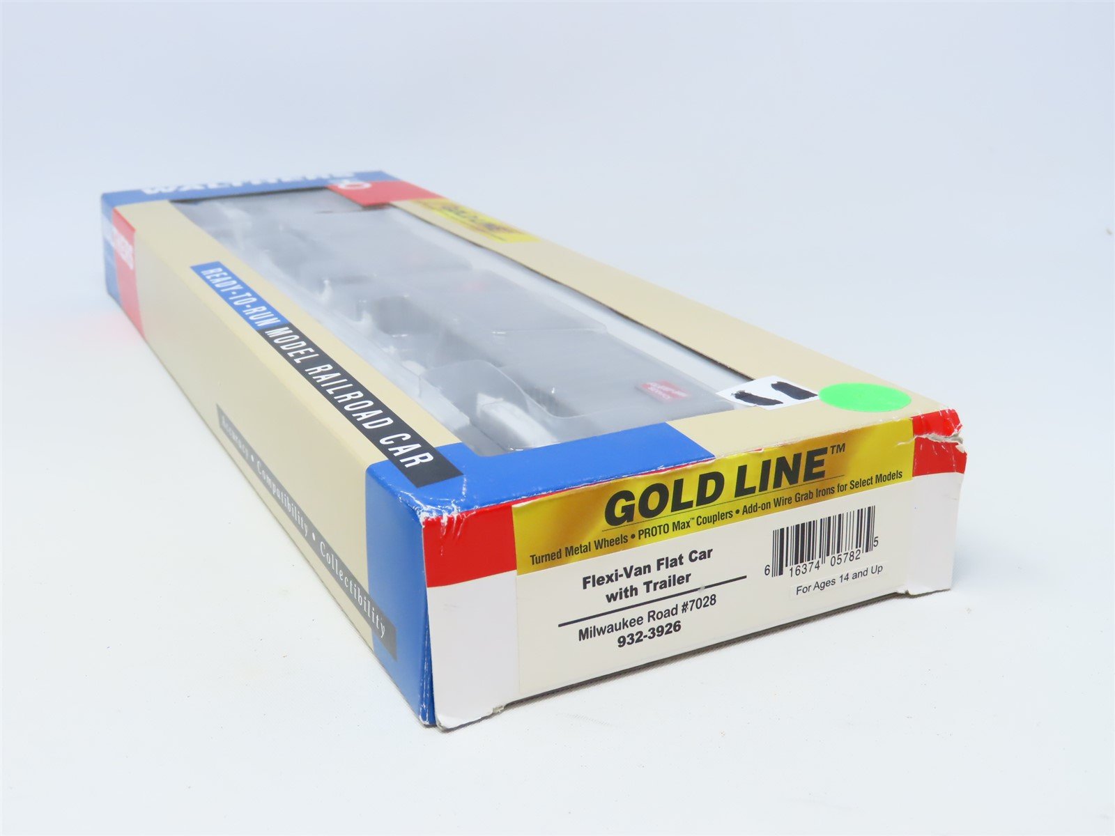 HO Walthers Gold Line 932-3926 MILW Milwaukee Road Flat Car #7028 w/ Trailers