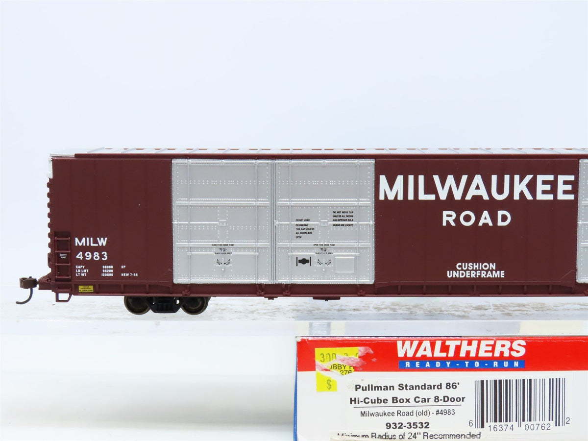 HO Scale Walthers 932-3532 MILW Milwaukee Road 86&#39; Hi-Cube Box Car #4983