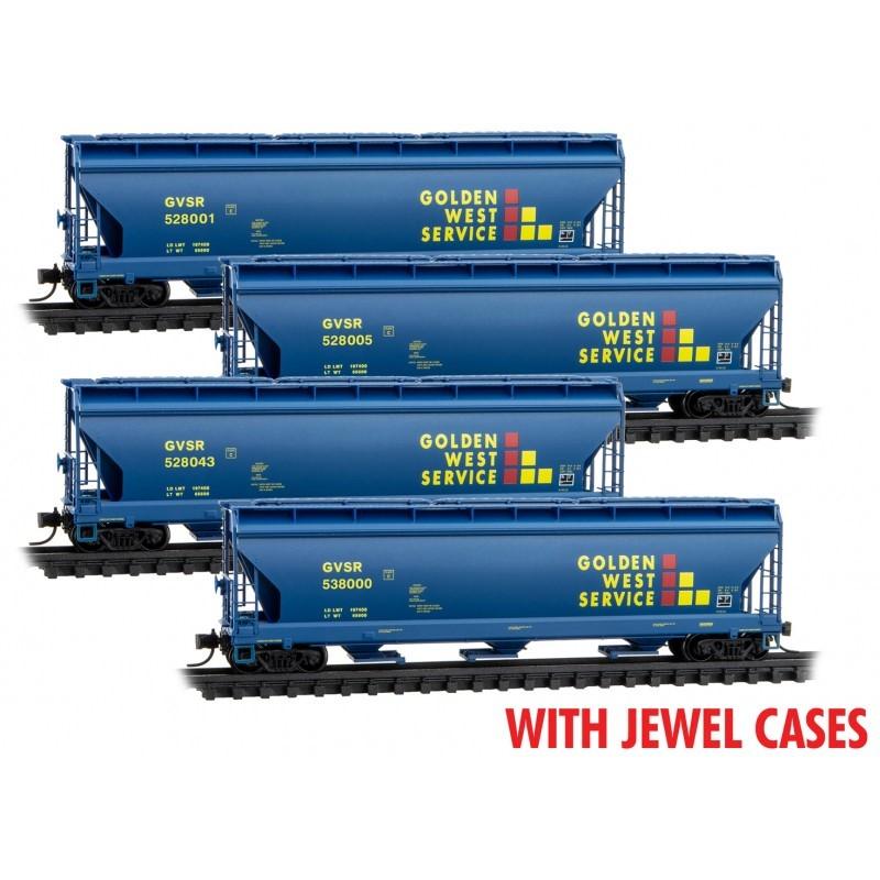 N Micro-Trains MTL 98300199 GVSR Golden West Service 3-Bay Hopper Set 4-Pack