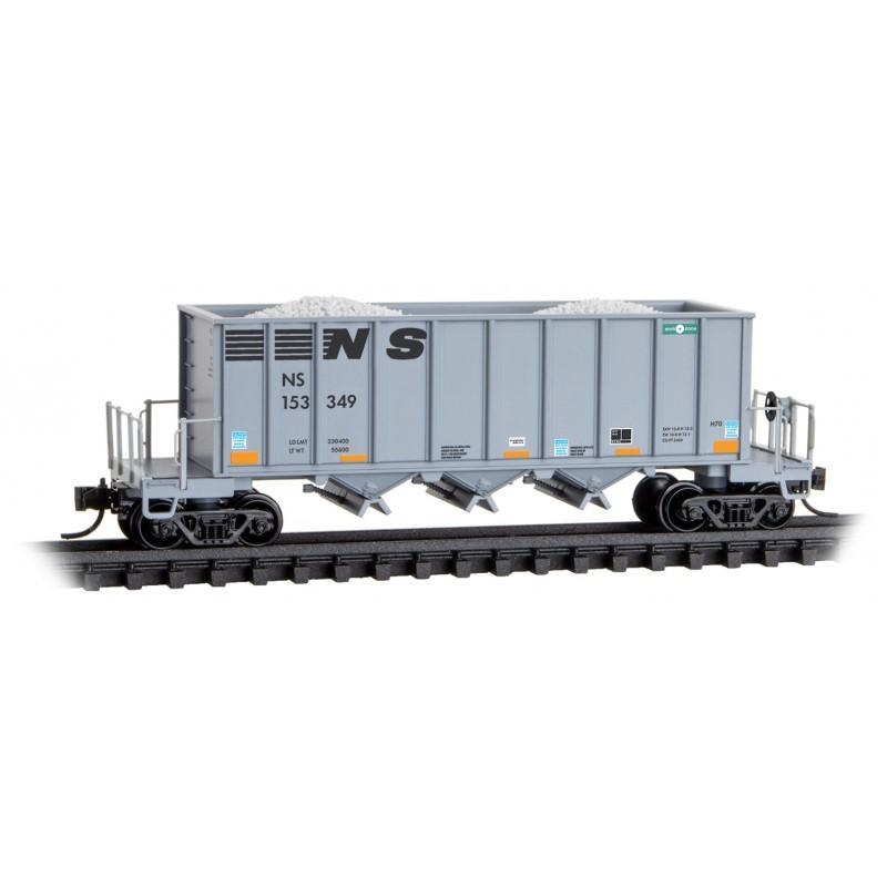 N Micro-Trains MTL 12500151 NS Norfolk Southern 43&#39; 3-Bay Rapid Discharge Hopper