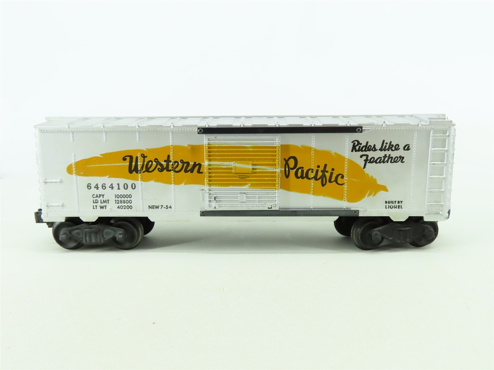 O Gauge 3-Rail Lionel 6464-100 WP Western Pacific "Feather" Steel Boxcar 6464100