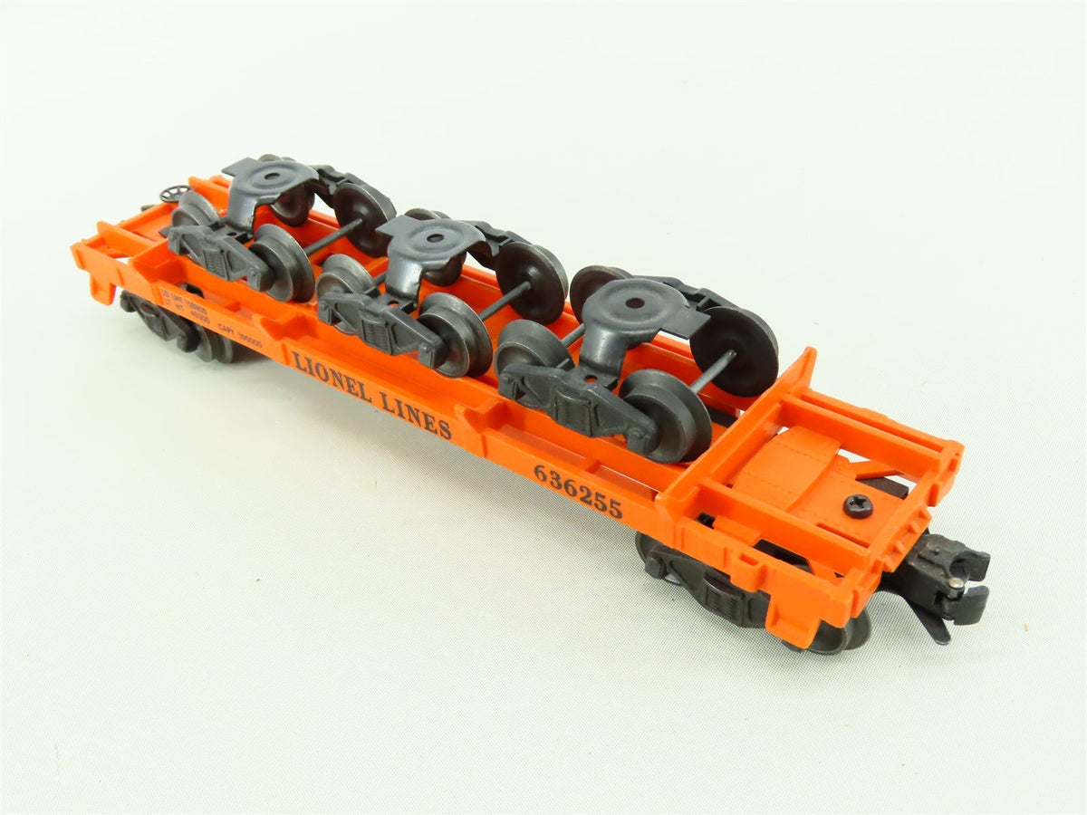 O Gauge 3-Rail Lionel Post War 6362-55 Truck Flat Car w/ Load - Orange #636255