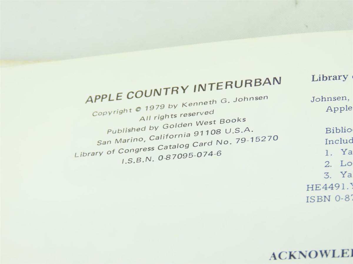 Apple Country Interurban by Kenneth G Johnsen ©1979 HC Book