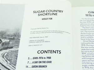 Sugar Country Shortline by Wesley Fox ©1989 HC Book-Signed