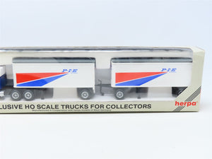 HO Scale Con-Cor/Herpa #0004-001031 P·I·E Tractor w/ Twin 27' Trailers