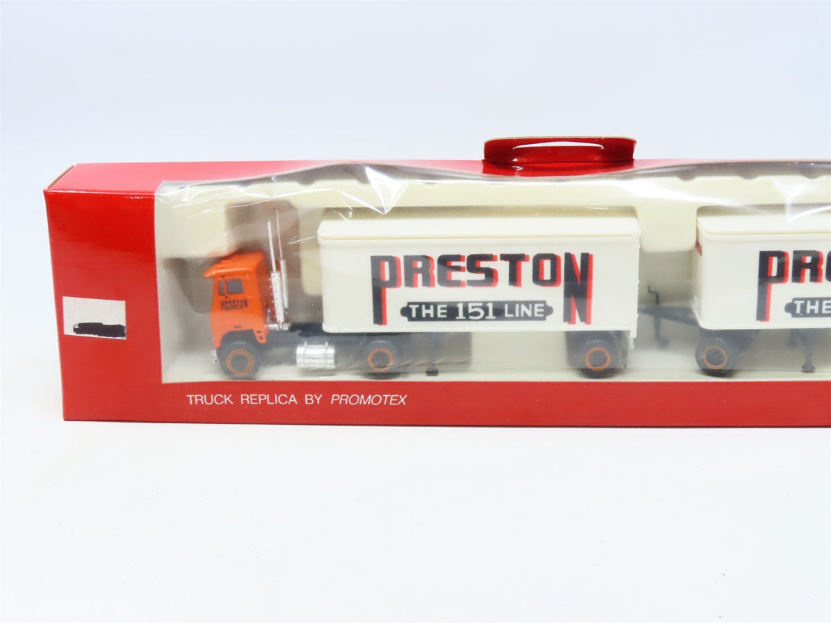 HO 1/87 Scale Herpa/Promotex #6028 Preston White Shorty Cab w/ 2 28&#39; Trailers