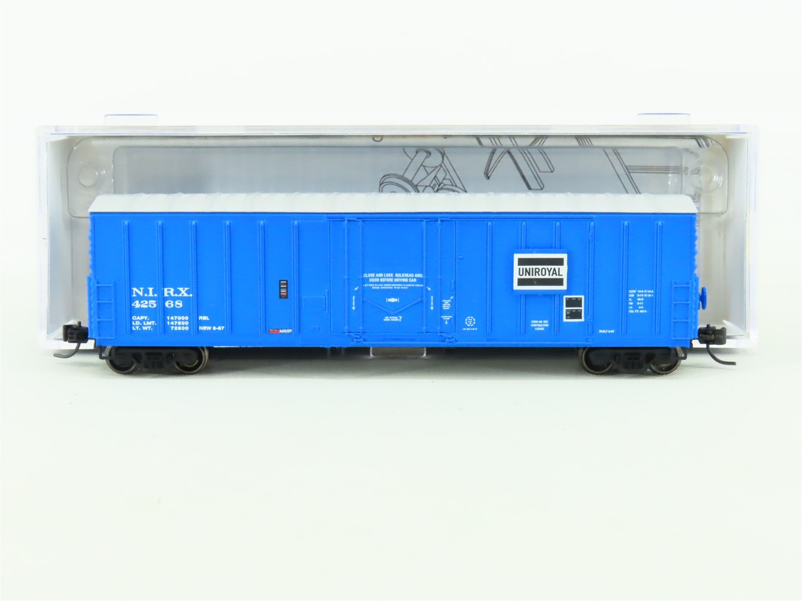 N Scale Athearn 6616 NIRX Uniroyal NACC 50' Plug Door Steel Box Car #42568