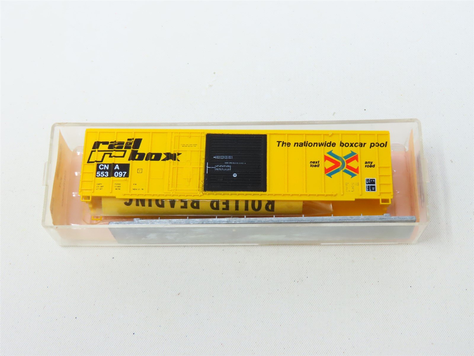 N Scale Roundhouse Kit 8238 CNA Rail Box "Next Load Any Road" Box Car #553097