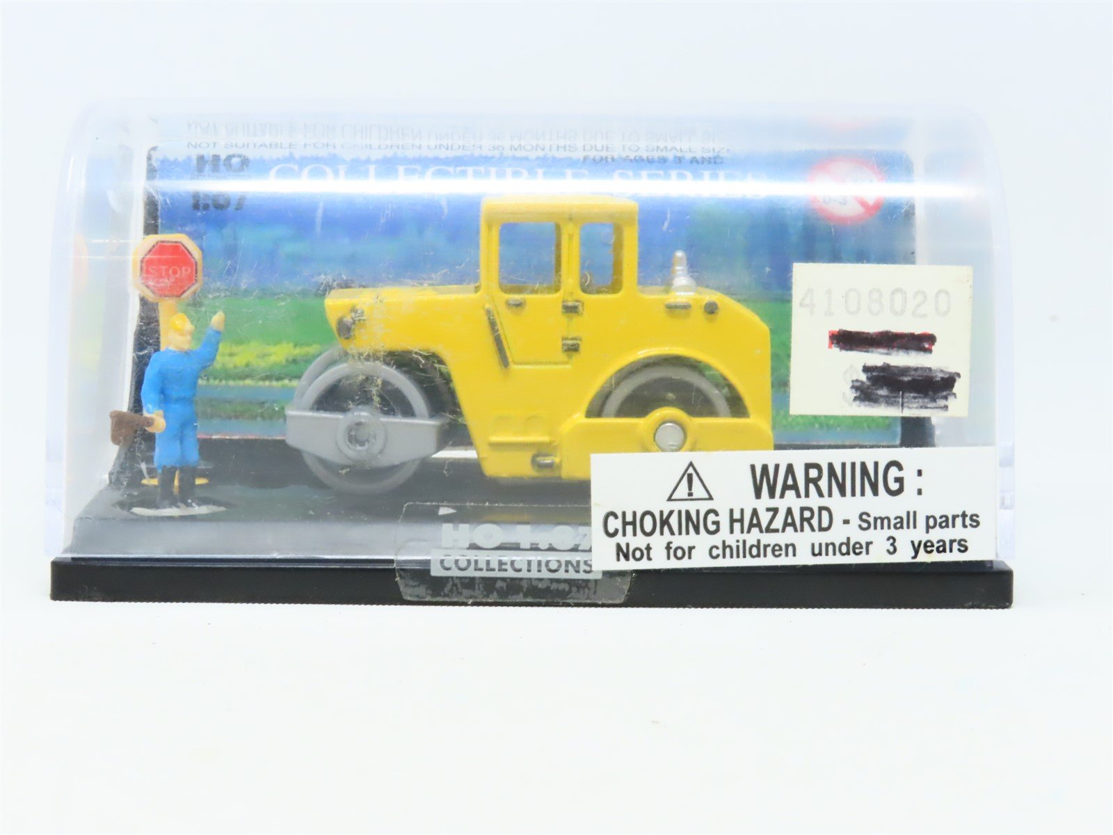 HO 1/87 Scale Smart Toys Collectible Series Steam Roller w/ Figure & Stop Sign