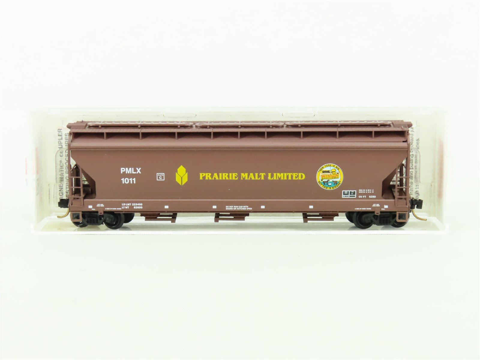 N Scale Micro-Trains MTL 94130 PMLX Prairie Malt Limited 3-Bay Hopper #1011