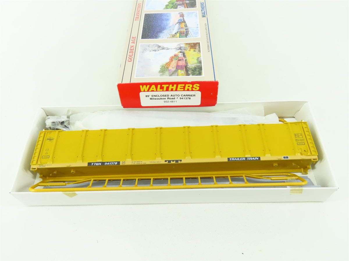 HO Scale Walthers Kit 932-4811 TTGX Milwaukee Road 89&#39; Auto Carrier #941378