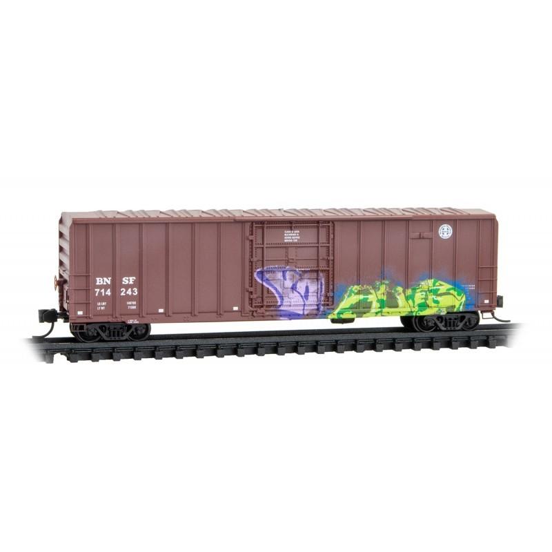 N Scale Micro-Trains MTL 98305048 BNSF Railway 50&#39; Box Car Set 3-Pk - Weathered