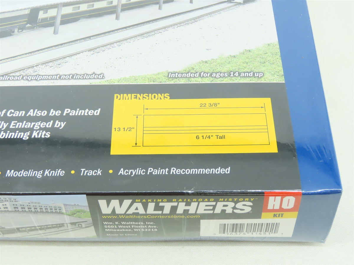 HO Scale Walthers Cornerstone Kit #933-2984 Train Shed With Clear Roof - Sealed