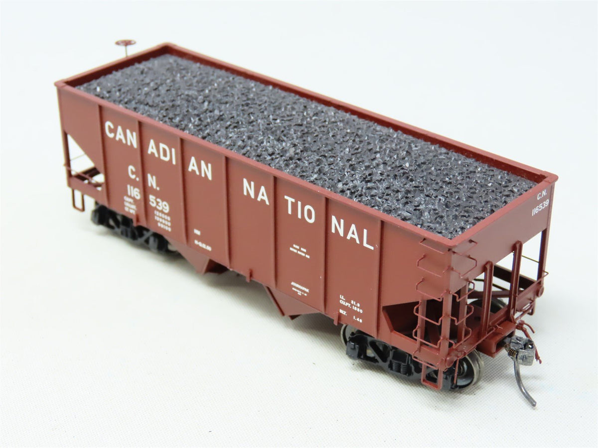 HO Scale MTH #80-97066 CN Canadian National 2-Bay Hopper w/ Coal Load #116539