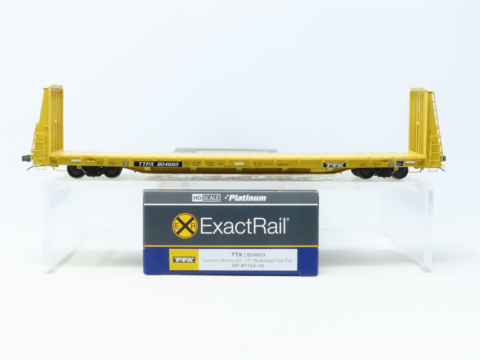HO ExactRail Platinum #EP- 81154-18 TTPX TTX Trenton Works Bulkhead Flat Car