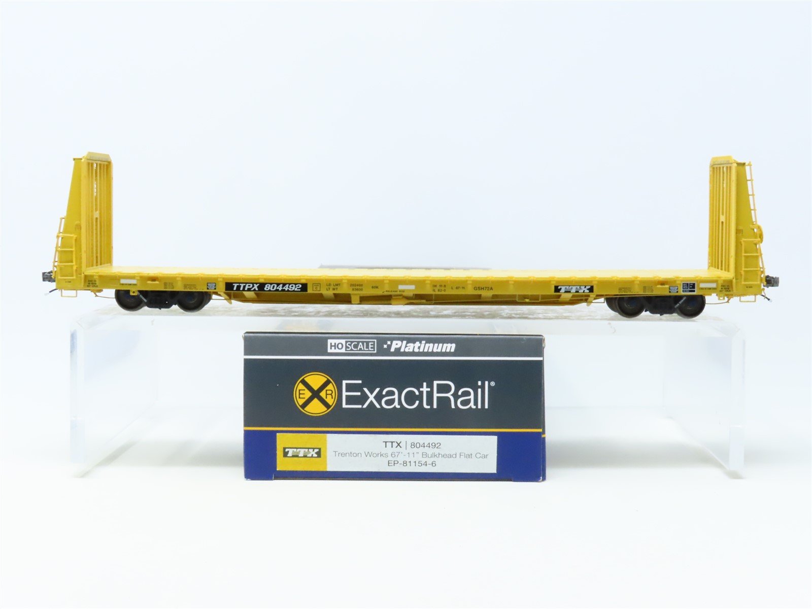 HO ExactRail Platinum #EP- 81154-6 TTPX TTX Trenton Works Bulkhead Flat Car