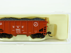 N Scale Atlas 41113 D&H Delaware & Hudson 2-Bay Open Hopper #5867 w/Coal Load