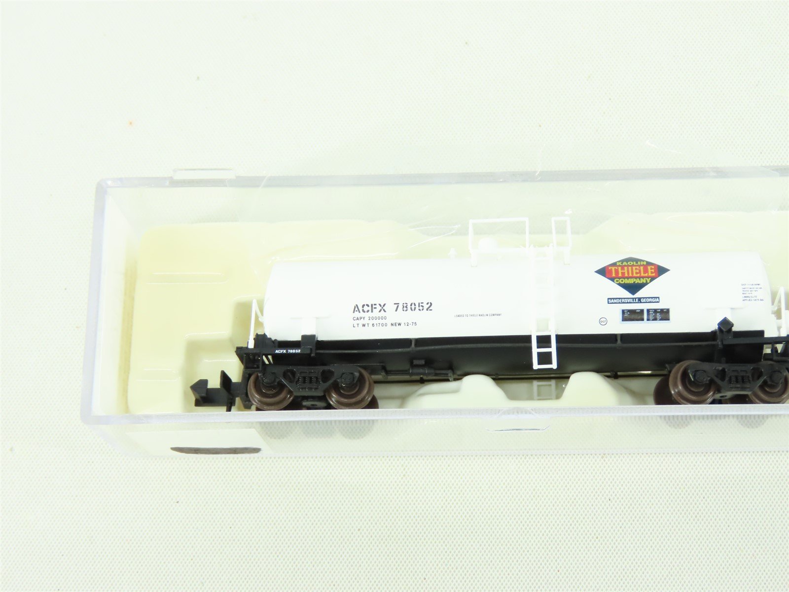 N Scale Atlas 34892 ACFX Kaolin Thiele Company Tank Car #78052