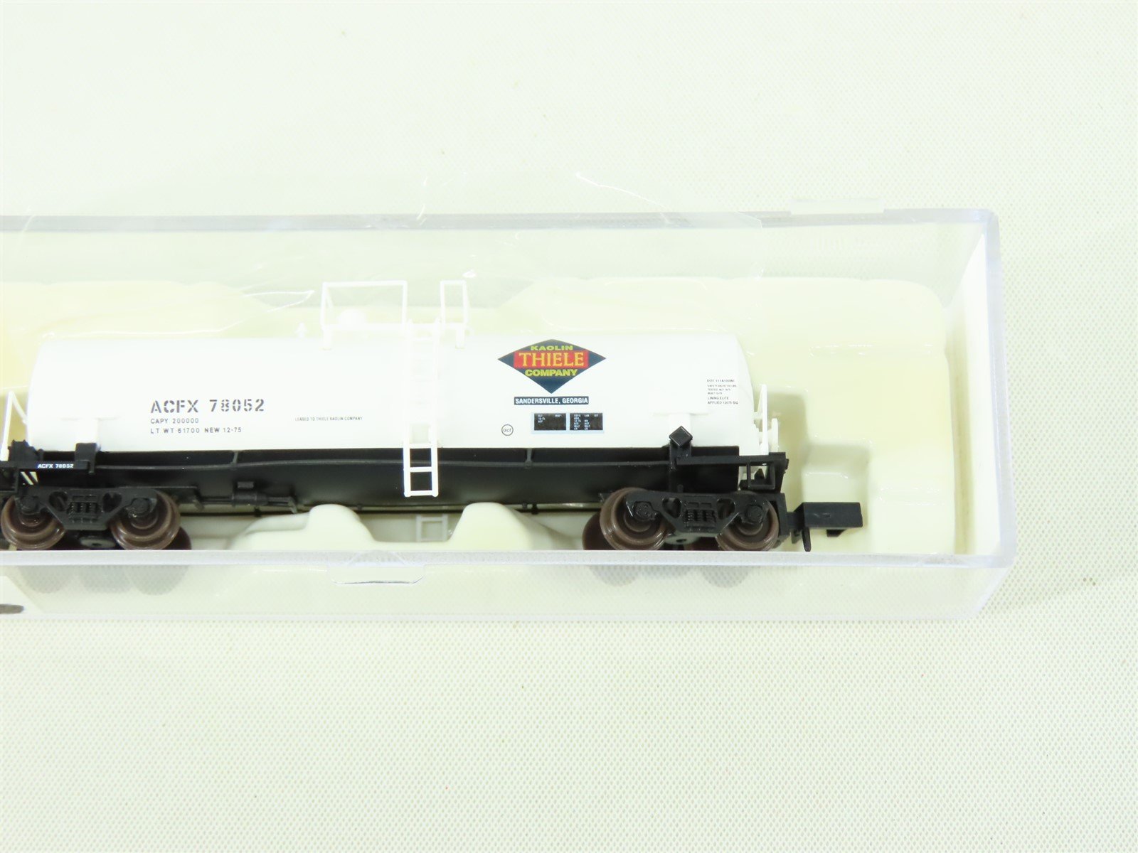 N Scale Atlas 34892 ACFX Kaolin Thiele Company Tank Car #78052