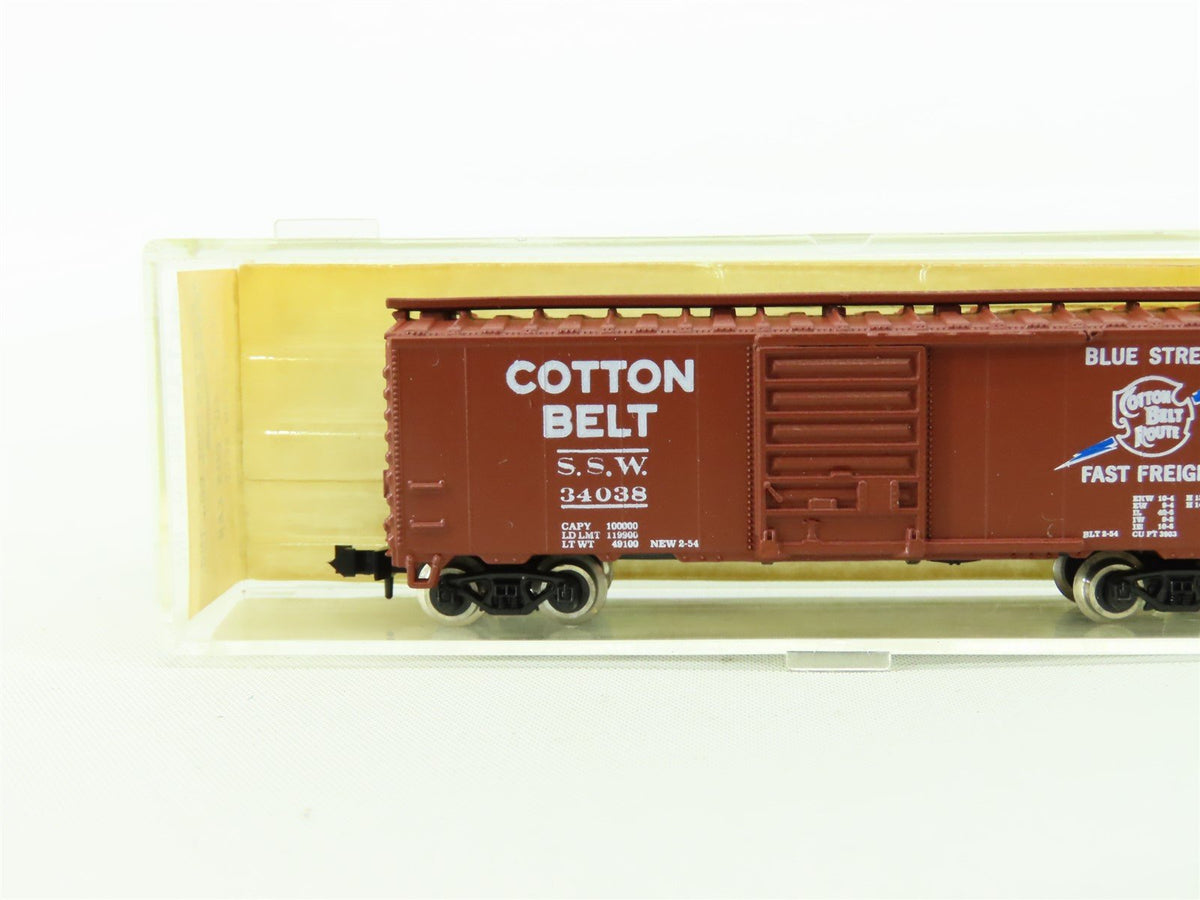 N Scale Atlas 3429 SSW Cotton Belt &quot;Blue Streak&quot; 40&#39; Steel Box Car #34038