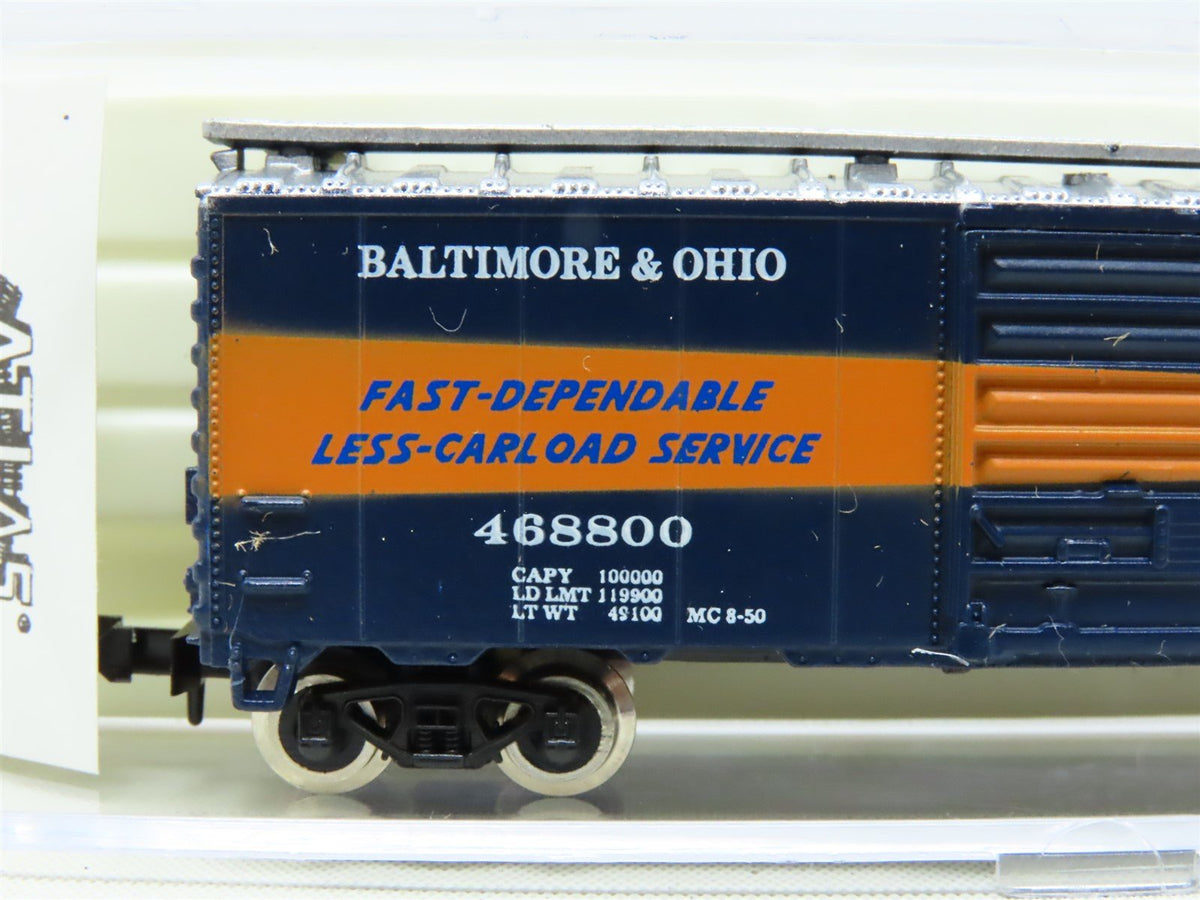 N Scale Atlas 3431 B&amp;O Baltimore &amp; Ohio &quot;Time-Saver&quot; 40&#39; Box Car #468800
