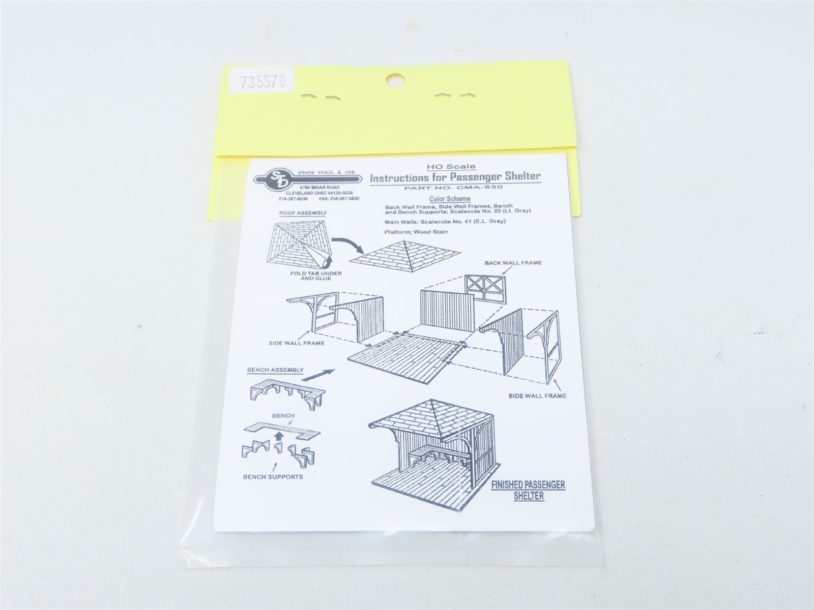 HO 1/87 Scale STD State Tool & Die Kit #CMA-530 Rural Passenger Shelter