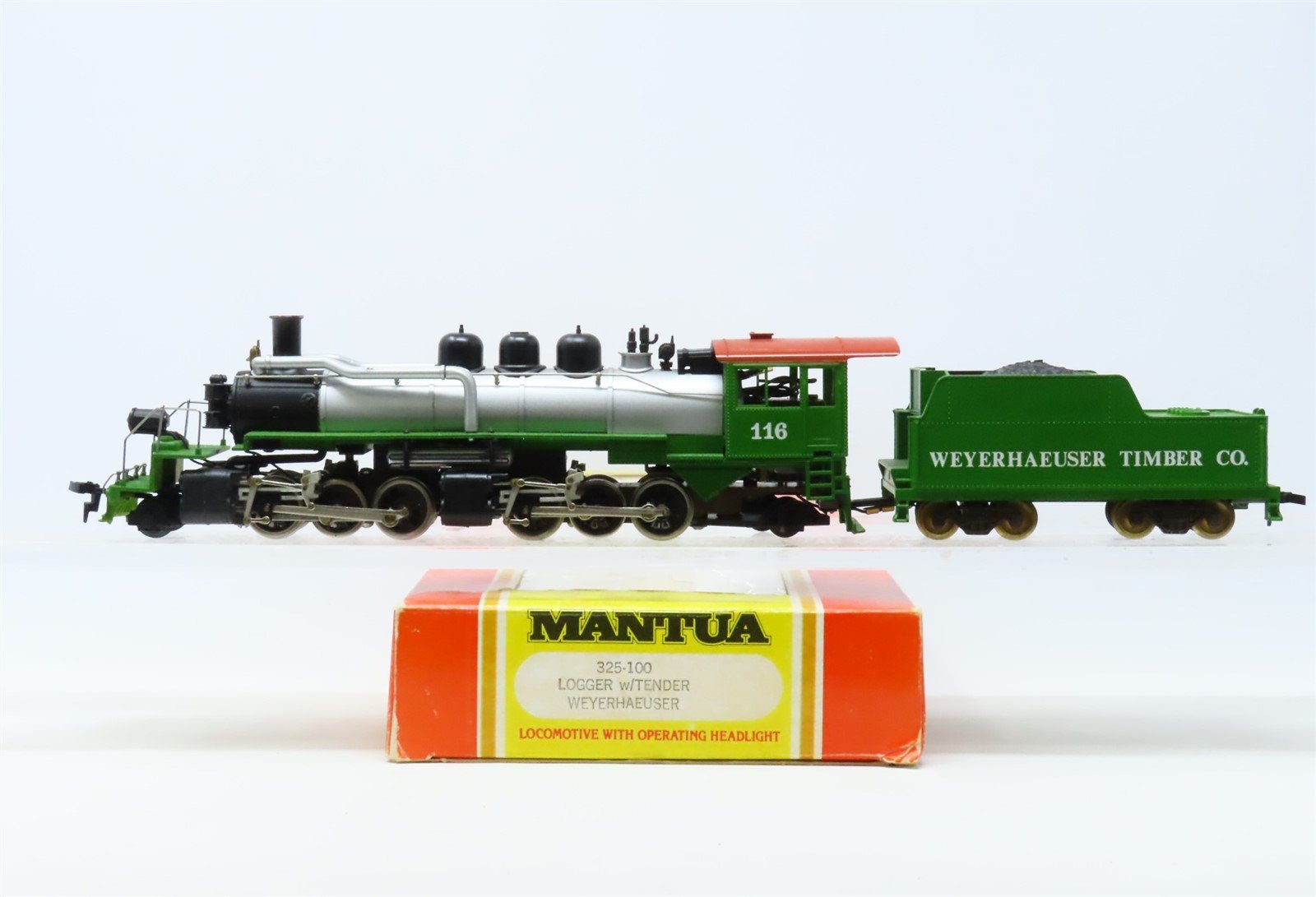 HO Scale Mantua 325-100 Weyerhaeuser Timber Co. 2-6-6-2 Logger Steam #116