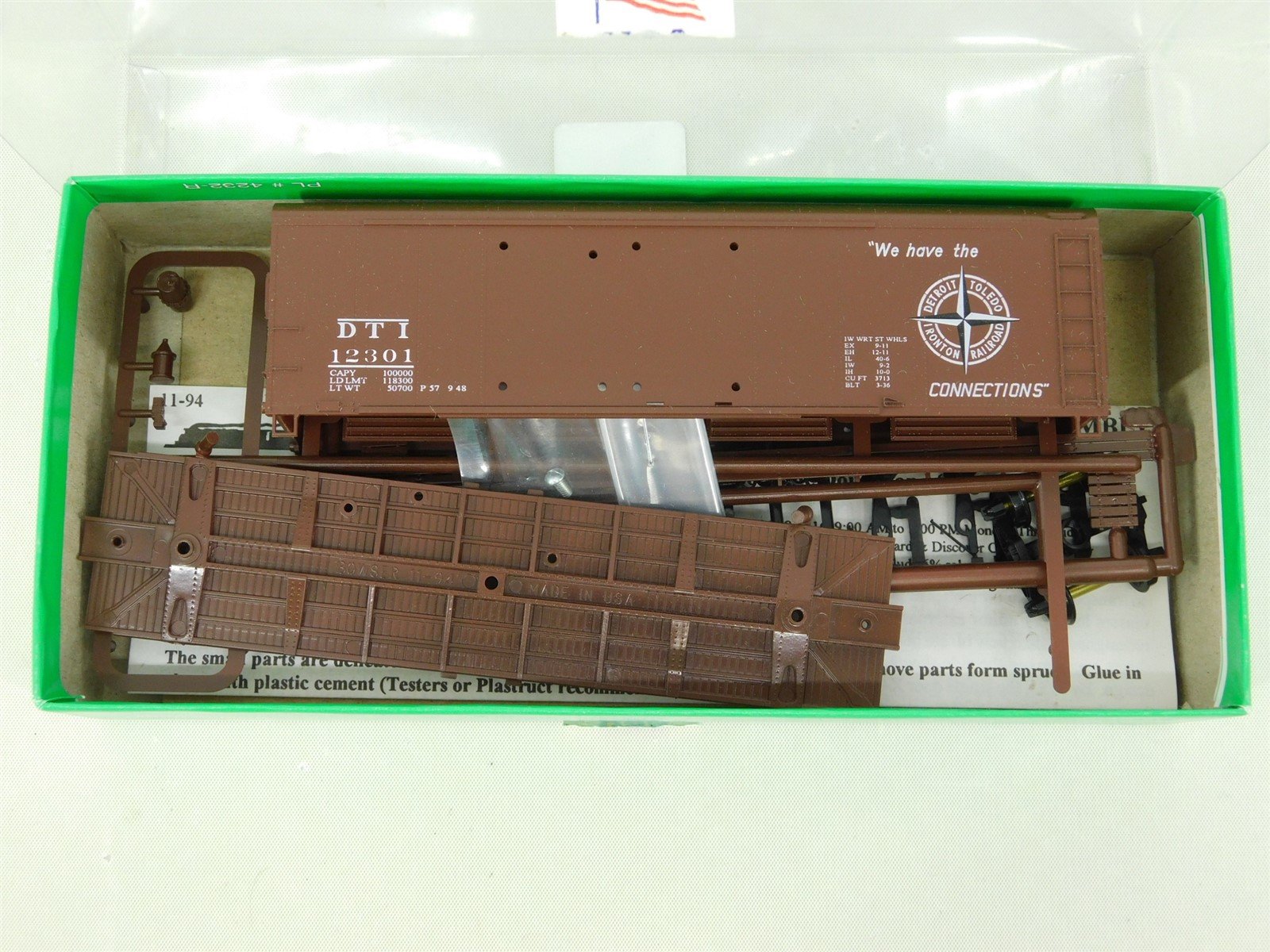 HO Scale Bowser Kit 55348 DTI Detroit Toledo & Ironton Steel Box Car #12301
