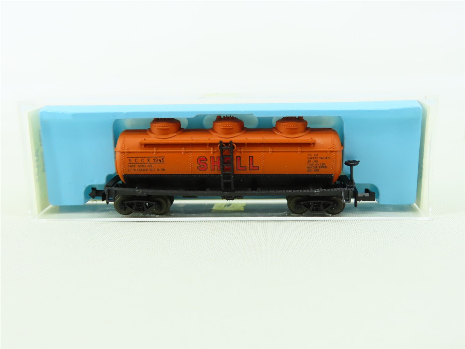 N Scale Atlas #2291 SCCX Shell Oil 40' 3-Dome Tank Car #1245