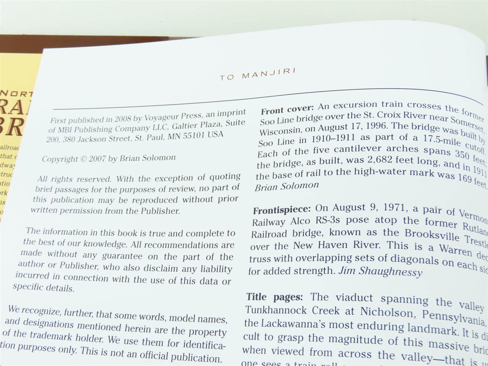 North American Railroad Bridges by Brian Solomon ©2008 HC Book