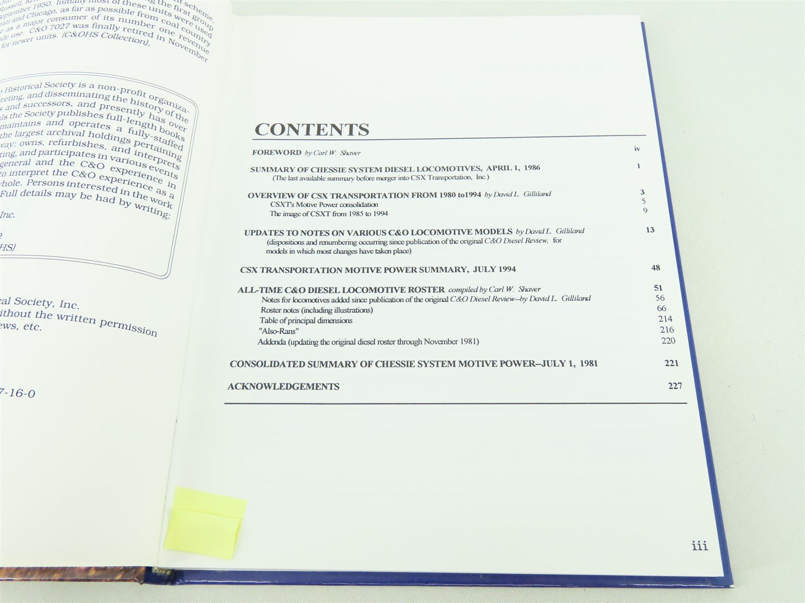 Chesapeake & Ohio Diesel Locomotives by Shaver & Gilliland ©1994 HC Book