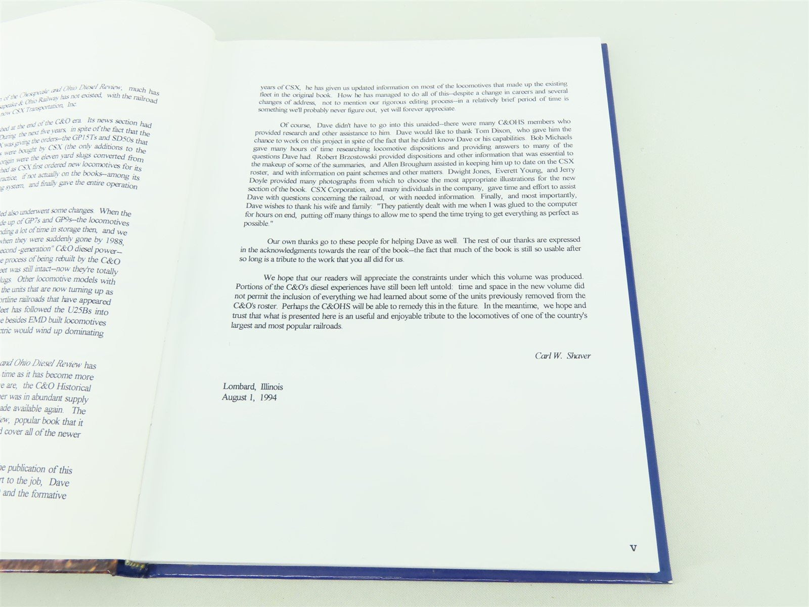 Chesapeake & Ohio Diesel Locomotives by Shaver & Gilliland ©1994 HC Book