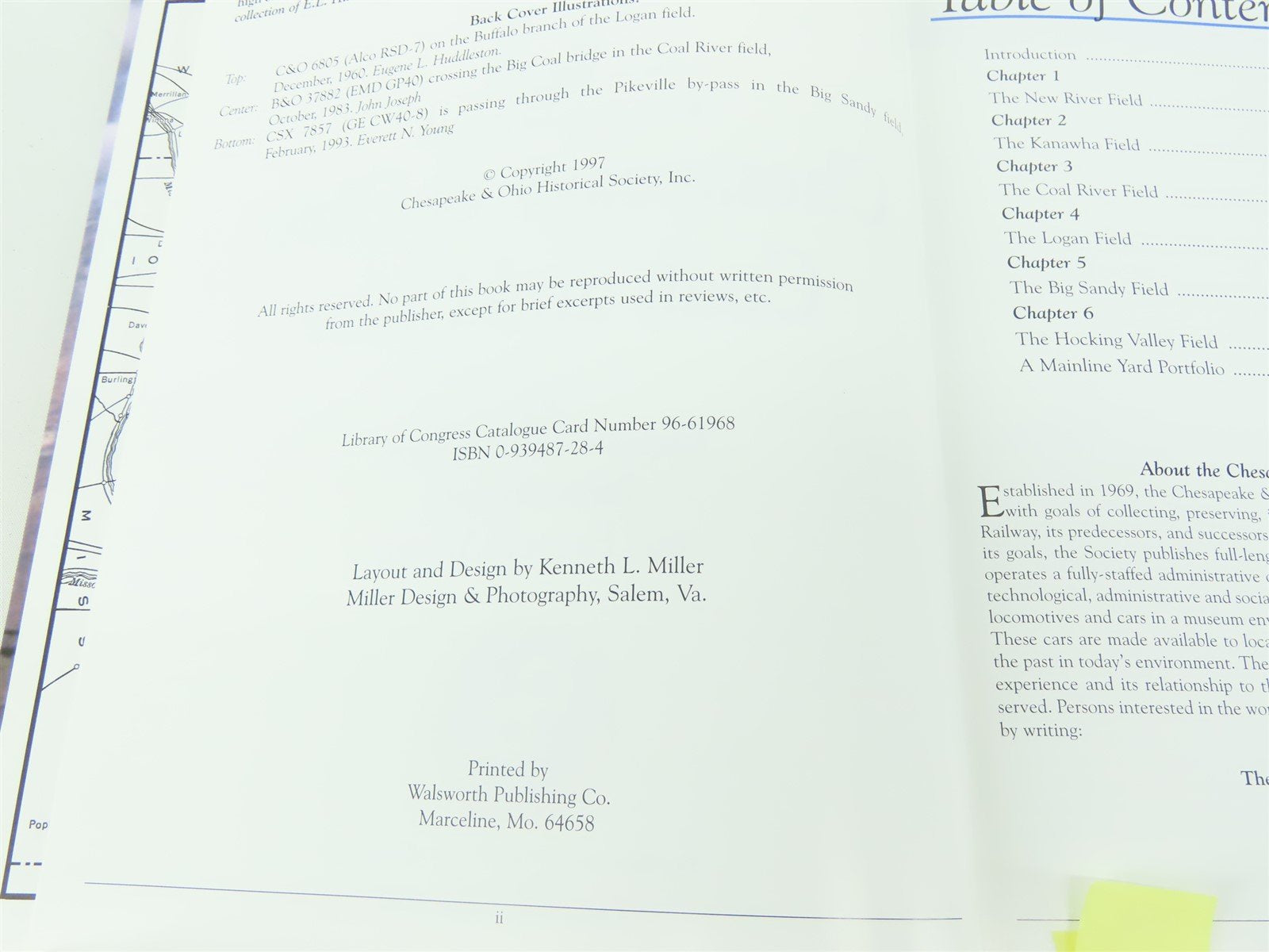 Chesapeake & Ohio, Coal and Color by Huddleston, Joseph & Young ©1997 HC Book