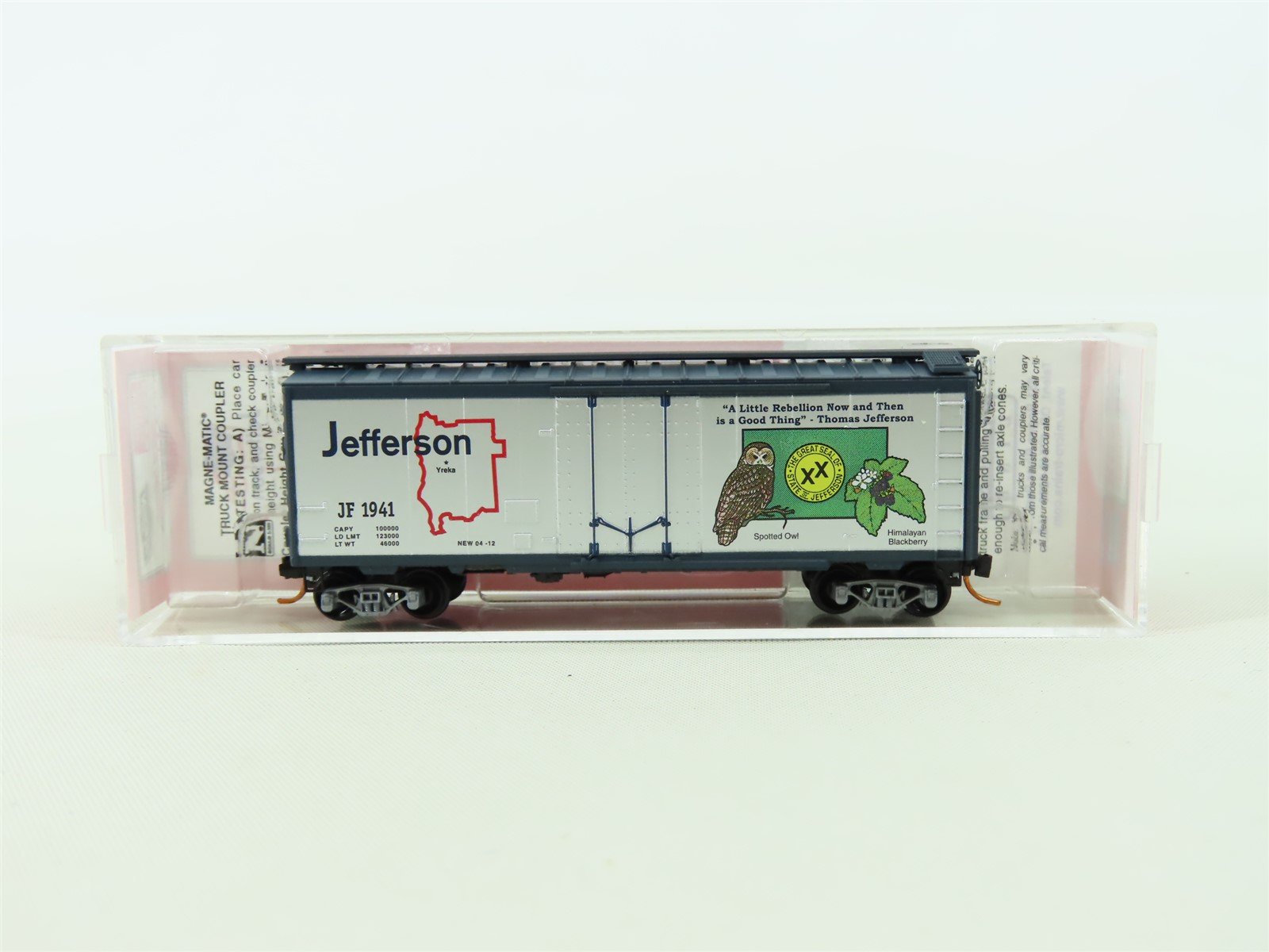 N Scale Micro-Trains MTL NSE #12-01 Special Run "Jefferson" 40' Box Car #1941