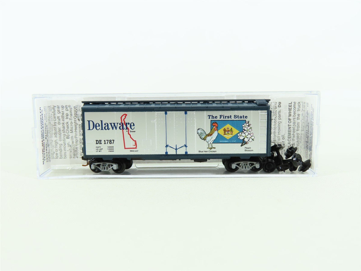N Scale Micro-Trains MTL #02100414 DE Delaware State Car 40&#39; Box Car #1787