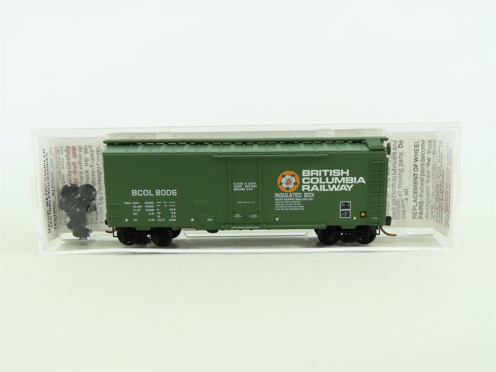 N Scale Micro-Trains MTL #02100230 BCOL British Columbia 40' Box Car #8006
