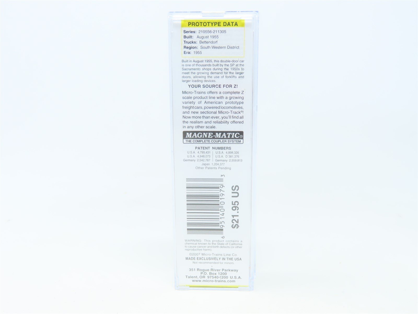 Z Scale Micro-Trains MTL 506 00 700 SP Southern Pacific 50' Boxcar #211206