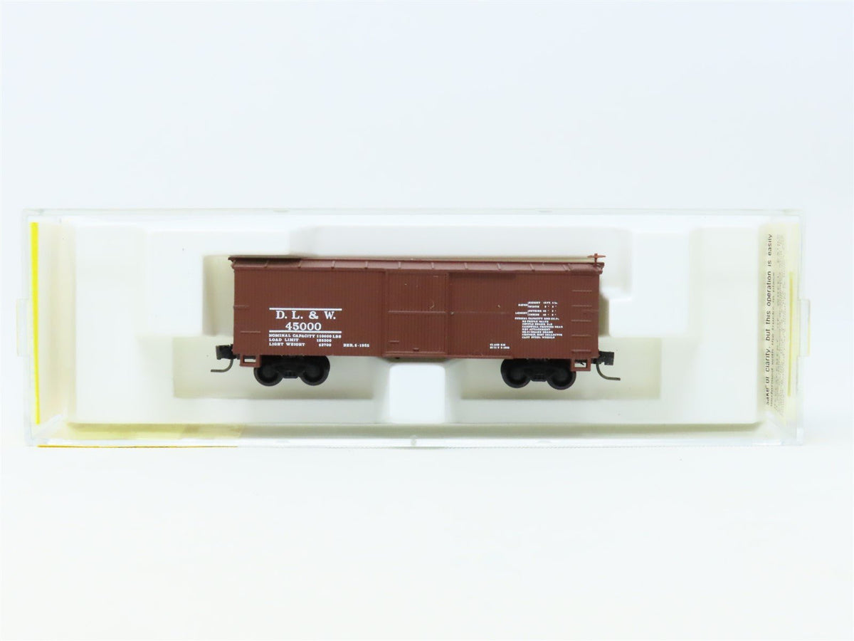 Z Scale Micro-Trains MTL Kadee 13906-2 DL&amp;W Lackawanna 40&#39; Wooden Box Car #45000