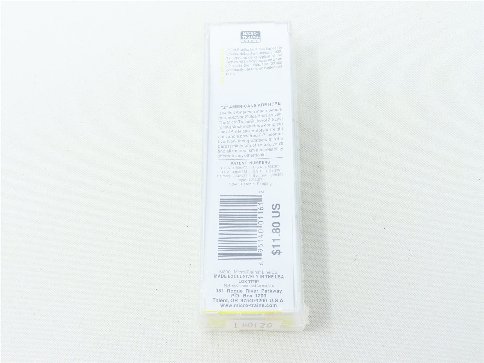 Z Micro-Trains MTL 14505-2 UP Union Pacific Serves West Flat Car #51547 Sealed