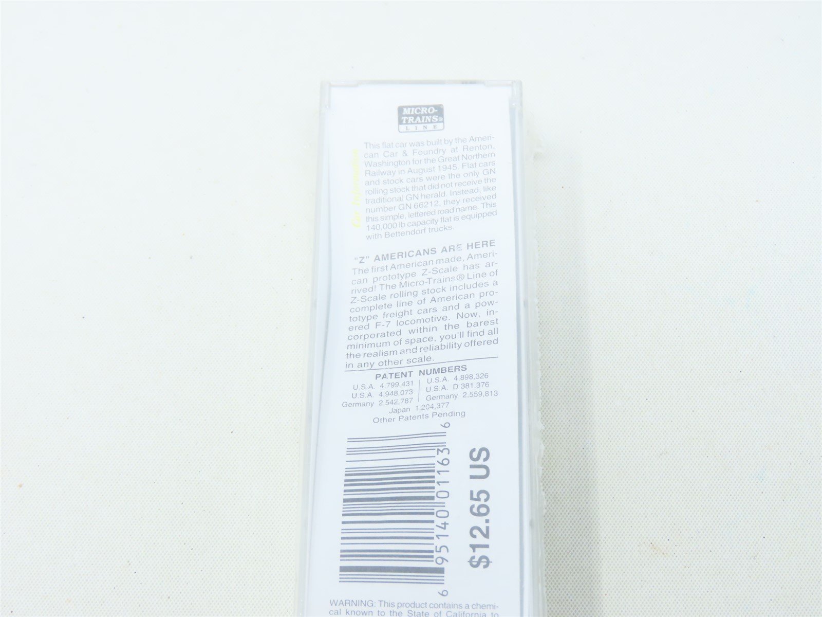 Z Scale Micro-Trains MTL 14507-2 GN Great Northern Flat Car #66208 Sealed