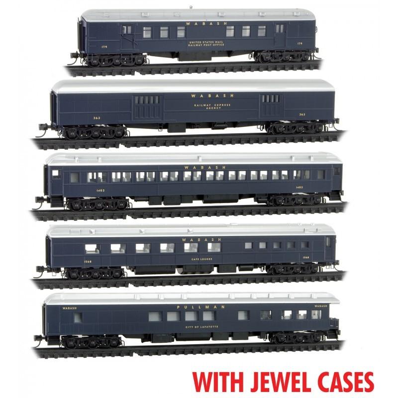 N Micro-Trains MTL 98302211 WAB Wabash Cannonball Heavyweight Passenger Set 5-Pk